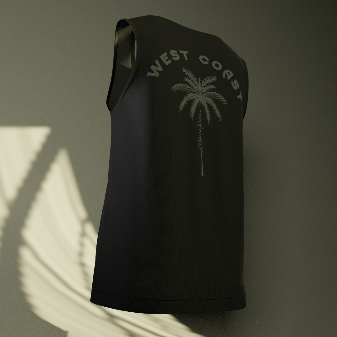 Off Black Palm tree Tank-top
