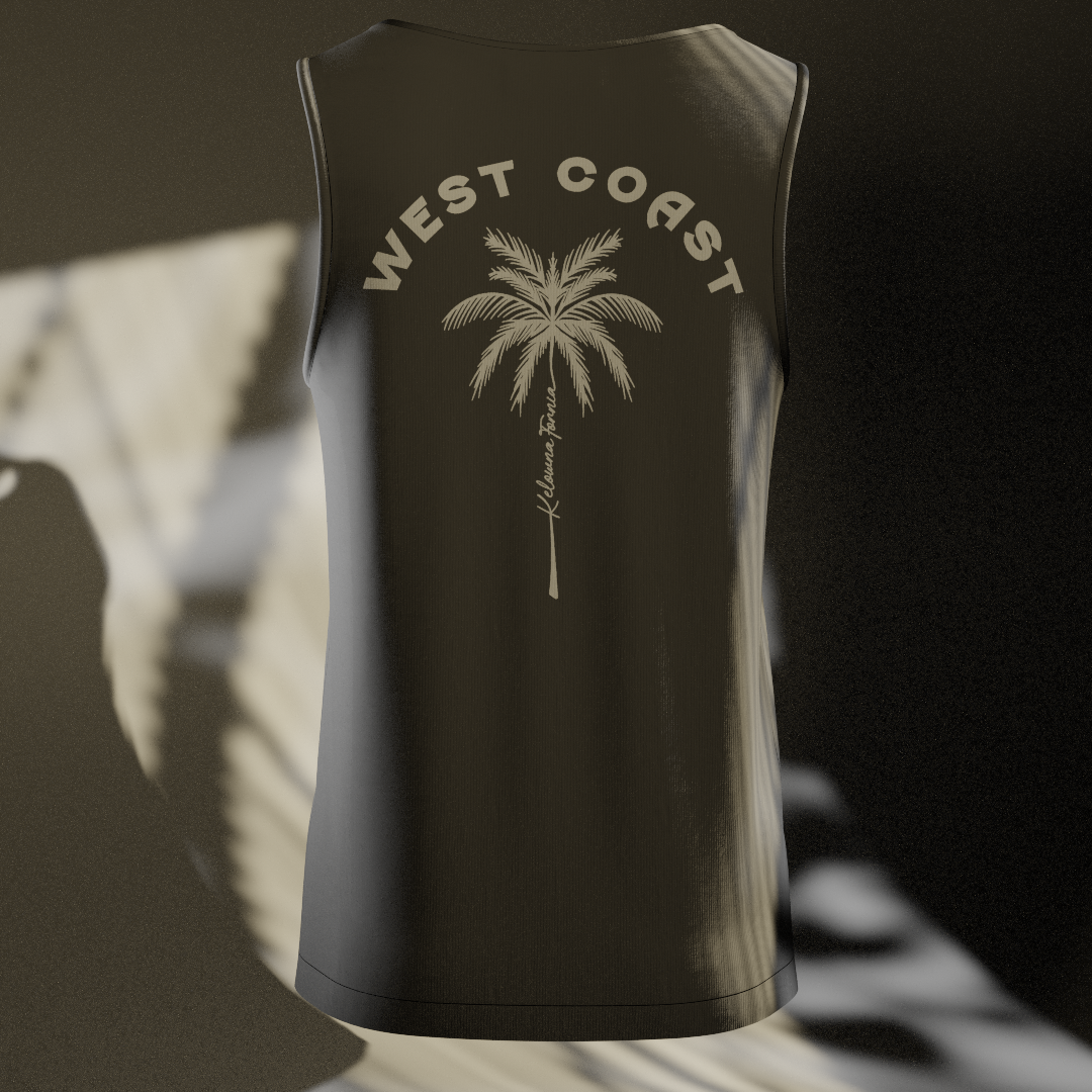 Grey Palm tree Tank-top