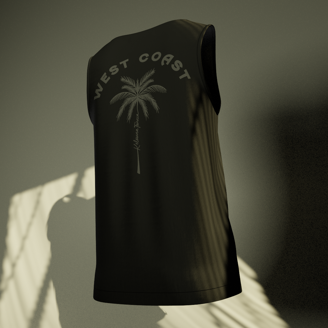 Off Black Palm tree Tank-top